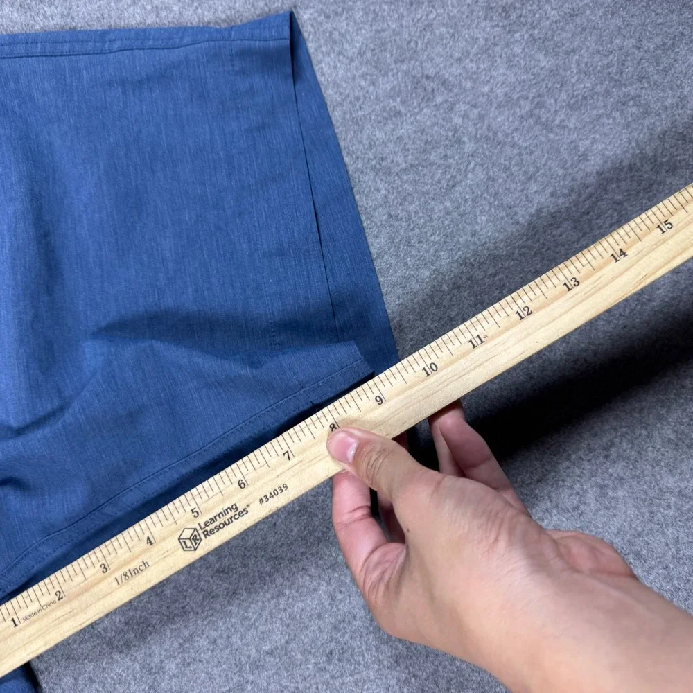 Faherty All Day Shorts Mens 32 Blue Heathered Hybrid Stretch Drawstring Casual